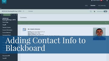 Adding Contact Information on Blackboard