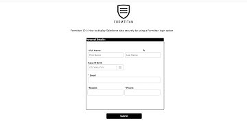 3) How to display Salesforce data securely using a Formtitan login option