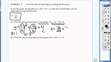 8.2 Example 3  Find Axis of Symmetry Using a Formula