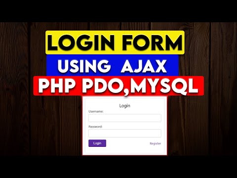 Login system using AJAX, PHP, MYSQL,PDO