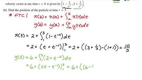 2000 AP Calculus BC Exam FRQ #4 (parametric/vector)