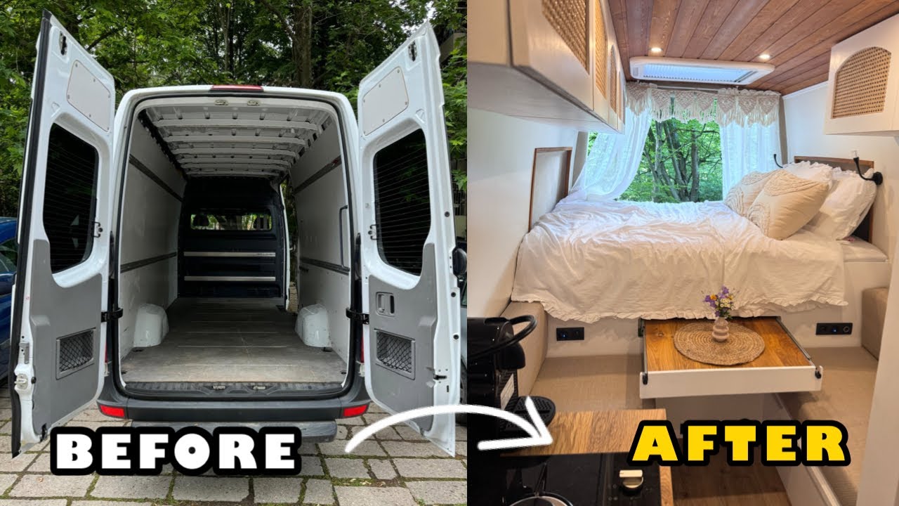 Camper Van Conversion Full Build on The Street Timelapse | Mercedes Sprinter |Превърнах Бус в Кемпер