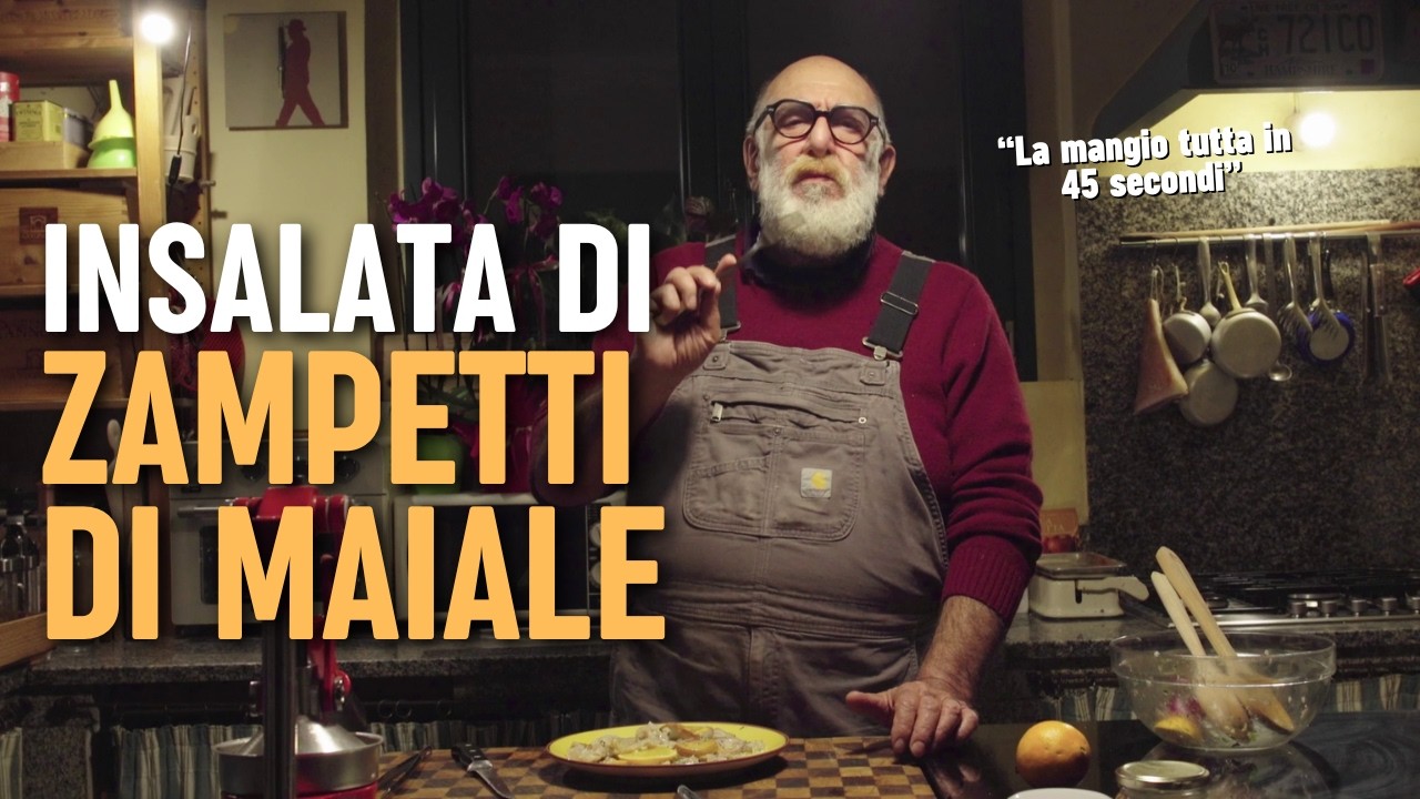 L'insalata di zampetti di maiale con arance, cipolla, olive e salsa verde di Giorgione