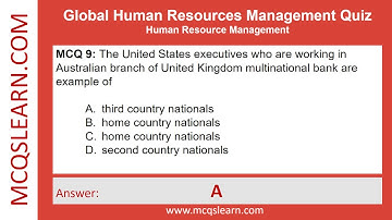 Global Human Resource Management Quiz Questions Answers PDF | Global HRM Notes Class 12-9 Ch 12 App
