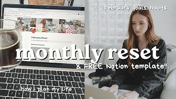 FEBRUARY RESET ROUTINE | monthly reset routine, monthly notion template, monthly goal setting ideas