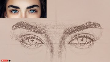 How to draw both eyes evenly and symmetrically|| part 2 ||كيفية رسم  العينين بشكل متساوي