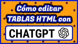 Cómo EDITAR TABLAS en HTML con CHATGPT | Edición web con IA (Inteligencia Artificial) | Chat GPT