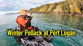Awesome Winter Pollack Fishing  Port Logan  South West Scotland  Kayak Sea Fishing UK