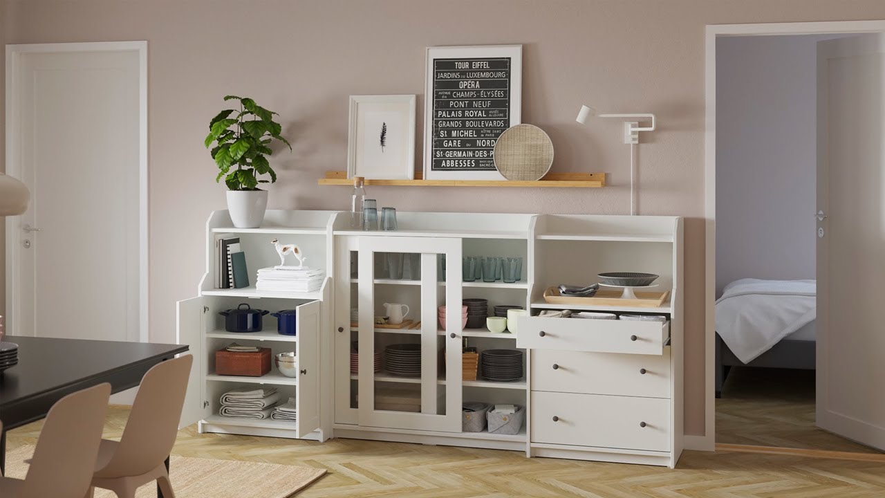 IKEA HAUGA Vielseitige Möbelkombination für flexible Wohnsituationen