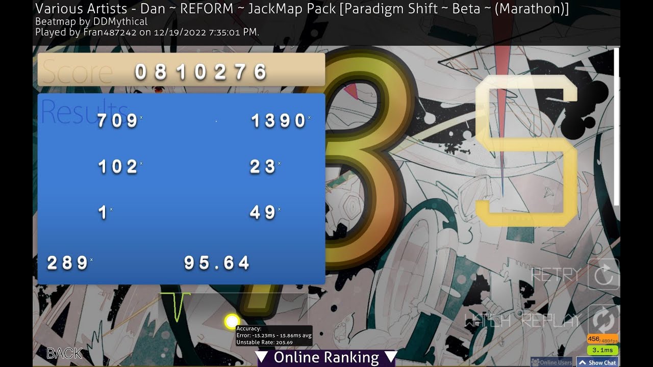Note Jacks Osu Osu!mania | ★6.43 | Beta Jack (Paradigm Shift) 95.64% S rank - YouTube