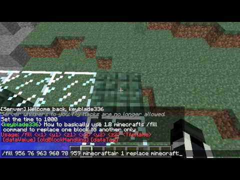 Minecraft 1 8 Using Fill To Replace Only Specific Blocks Youtube