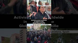 Activists protest worldwide in support of the Global Sumud Flotilla