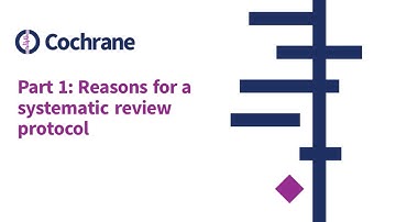 Part 1: Reasons for a systematic review protocol