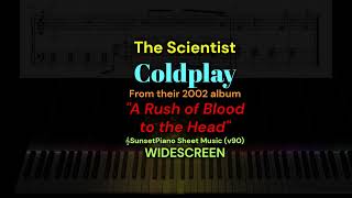 The Scientist by Coldplay - 𝄞SunsetPiano (Sheet Music v90 FULL SCREEN)