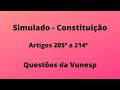 Simulado Constituição - Artigos 205º a  214º. Questões Vunesp.
