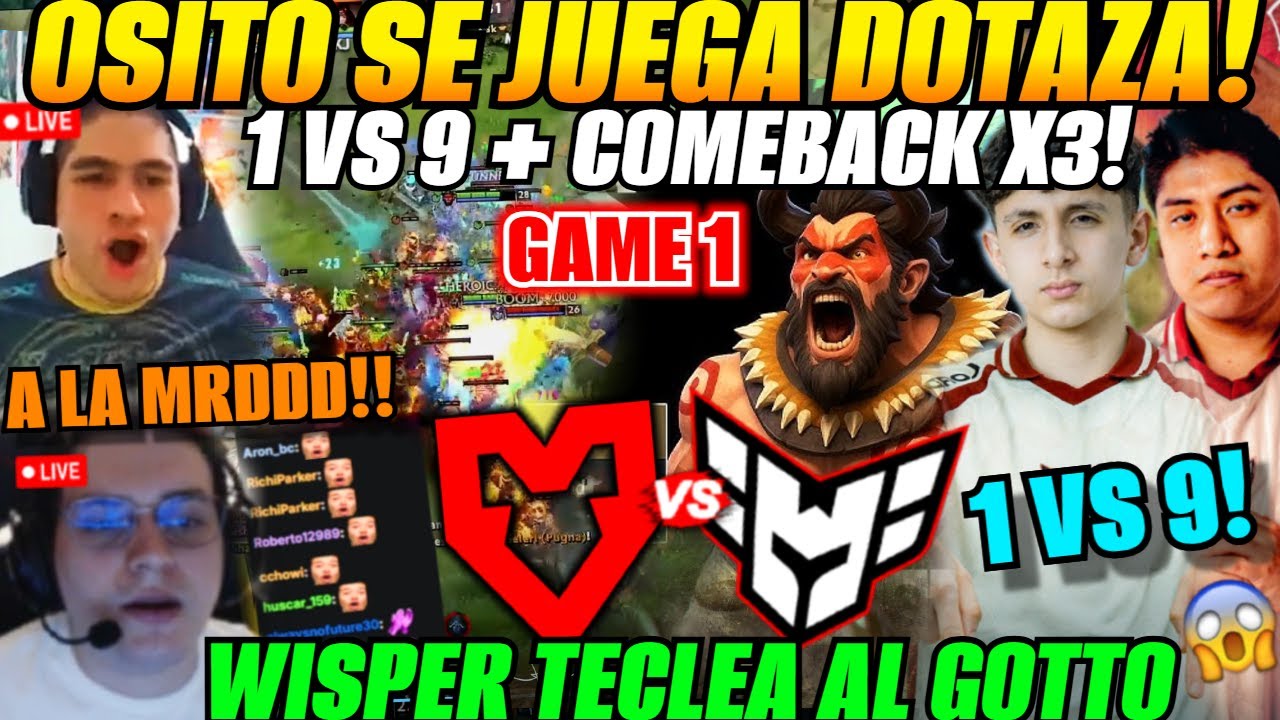 😲Osito se juega épico dotaza 1 vs 9!! analizan HEROIC vs MOUZ Bo1 BLAST Slam VI😲Wisper, Tailung