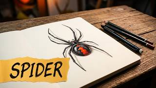 How to Draw a Realistic Redback Spider (Beginner Guide)