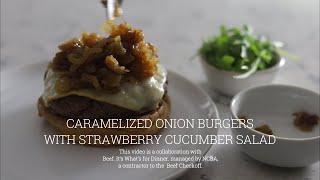 Caramelized Onion Burgers with Arugula