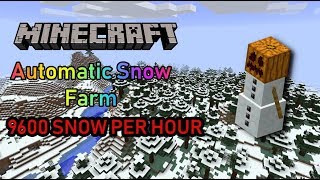 9,600 Snow Per Hour!!! Fastest Minecraft Automatic Snow Farm (Bedrock Edition)