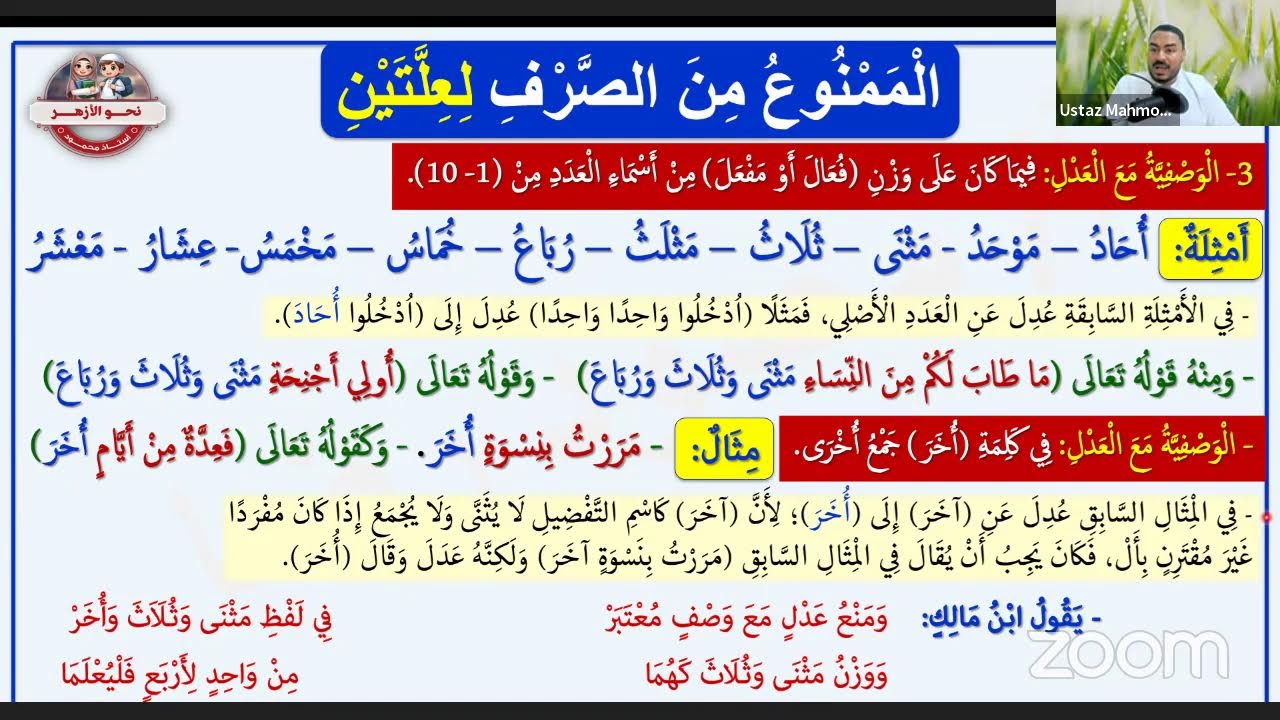 الممنوع من الصرف | الجزء الأول | الصف الثالث الثانوي الأدبي | نحو الأزهر