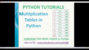 Multiplication tables in python | python tables examples | python tutorials