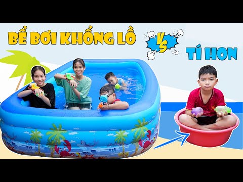 Bể Bơi Khổng Lồ VS Bể Bơi Tí Hon ♥ Min Min TV Minh Khoa