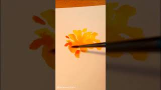 Beginner friendly marigold / tagetes watercolor painting