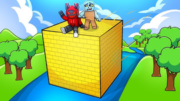 We Built a GIANT CUBE in ROBLOX Build A Boat!