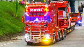 Mega Rc Show Truck Scania Schneider, Rc Truck Volvo, Rc Scaleart Arocs, Rc Lesu Lr 636 Work Hard!!