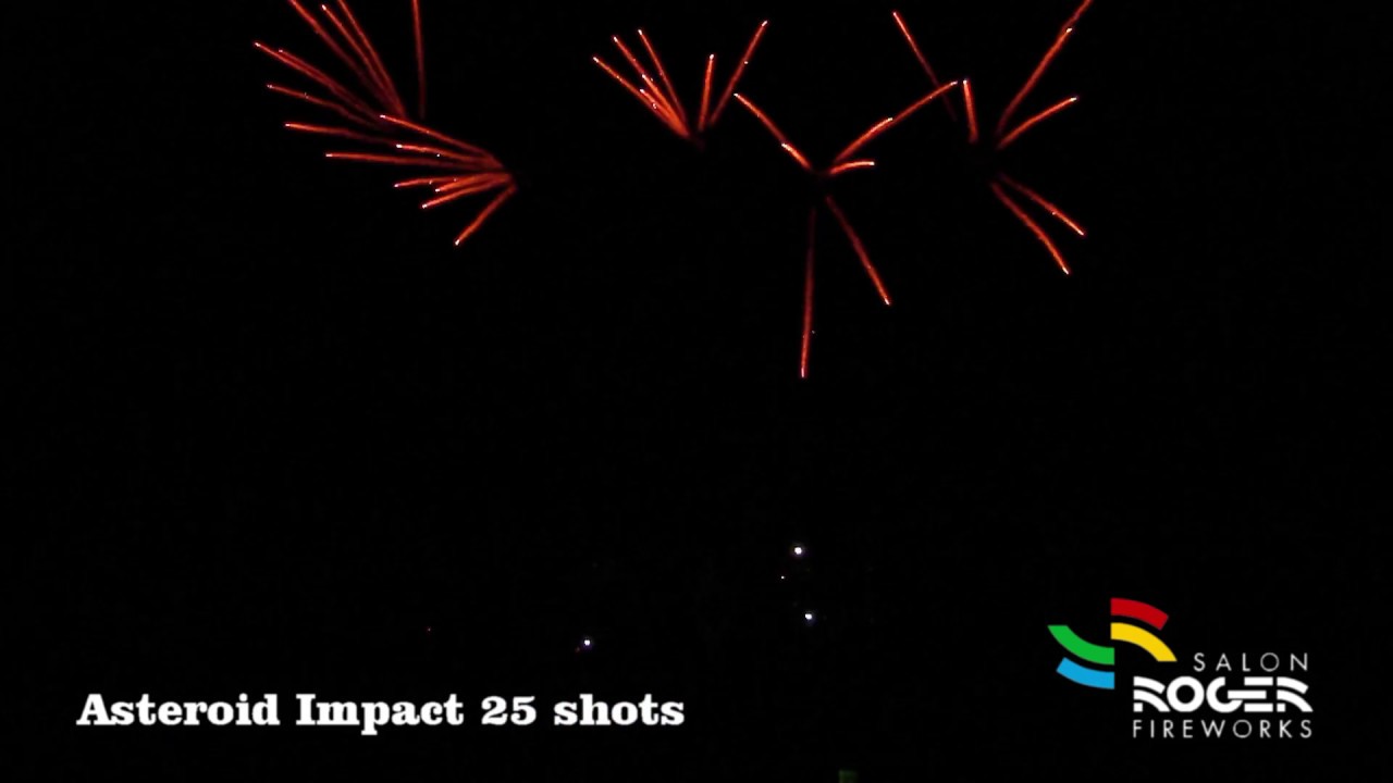 Asteroid Impact 25 Shots Vuurwerk Waaier Salon Roger Fireworks