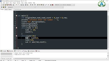 ARMSTRONG NO IN C PROGRAMMING
