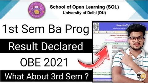 BA Pro 1st Sem *Result Declared* 2021 | DU SOL 1st & 3rd Semester Result  2021 | SOL Result Update