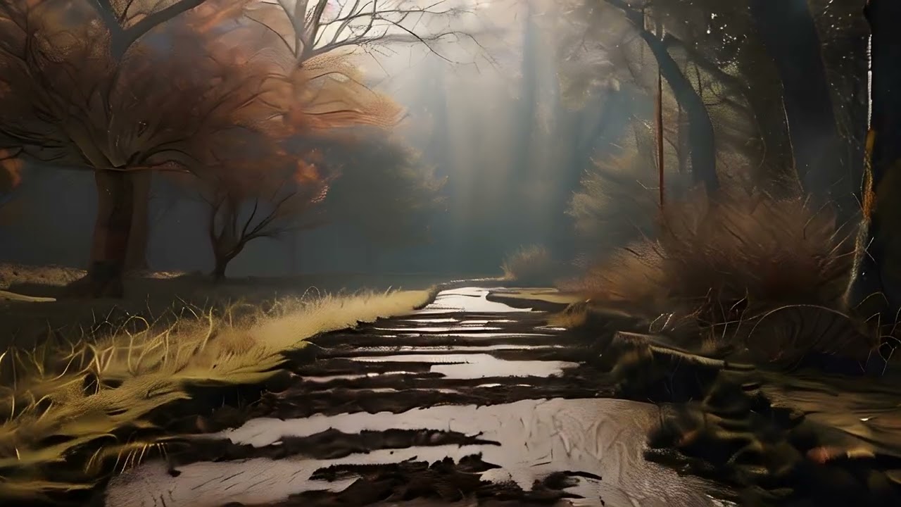 Relaxing Forest Path: Nature's Dappled Light