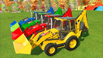 COLOURS OF LOADER ! CAT BACKHOE LOADER IN FS 22 | FARMING SIMULATOR 22