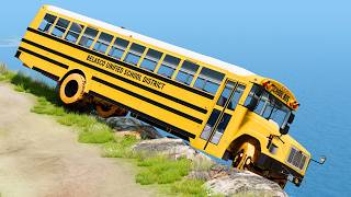 Brake Fail! Bus Hanging Over a Deadly Cliff 9 😱 | BeamNG.drive screenshot 1