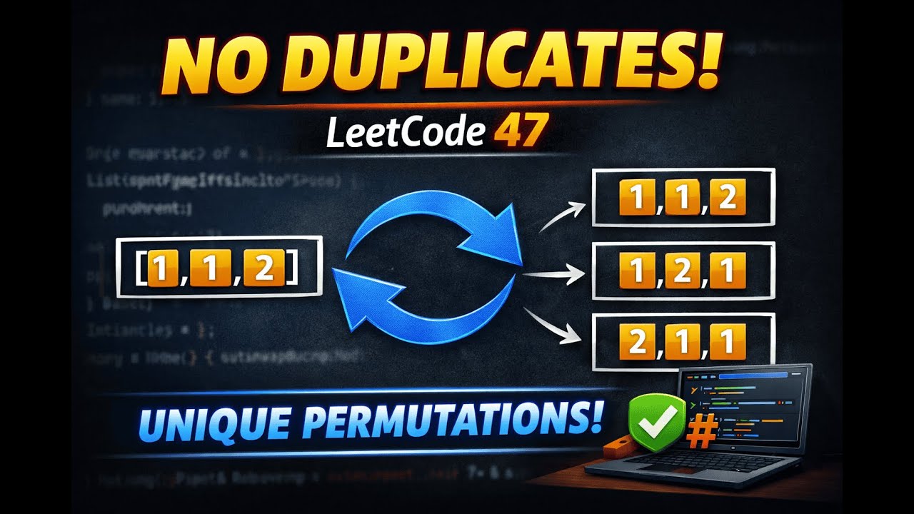 LeetCode 47 Explained 🔁 | Unique Permutations Using In-Place Backtracking (Java)