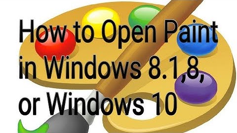How to Open (Microsoft) Paint in Windows 8,8.1 or 10