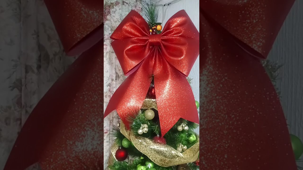 Cómo Hacer un Moño o Lazo de Fomi / Foami / Goma Eva Diamantado Gigante para Navidad