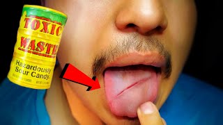 this candy made me BLEED! ( Most Sour Candy! )
