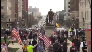Michigan Protest With Drone Views