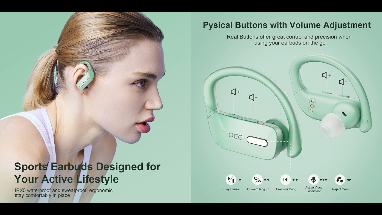 New Best Amazon Occiam Wireless EarbudsBluetooth Headphones 48H Play Back Earphones in EarWaterproof
