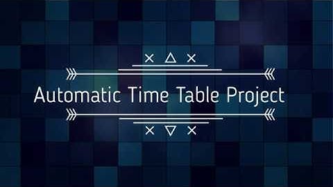 Automatic Time Table Generate Project