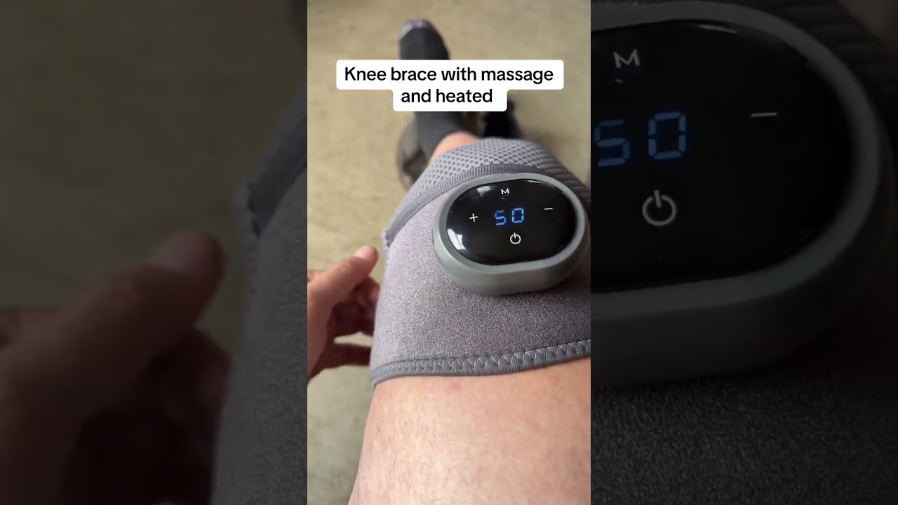 Heated knee brace with massage for pain relief