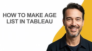 How to Make Age List In Tableau - KevinHowTo