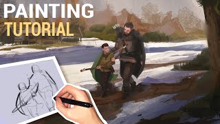 From Sketch to Final Image (Digital Painting Tutorial) Concept Art