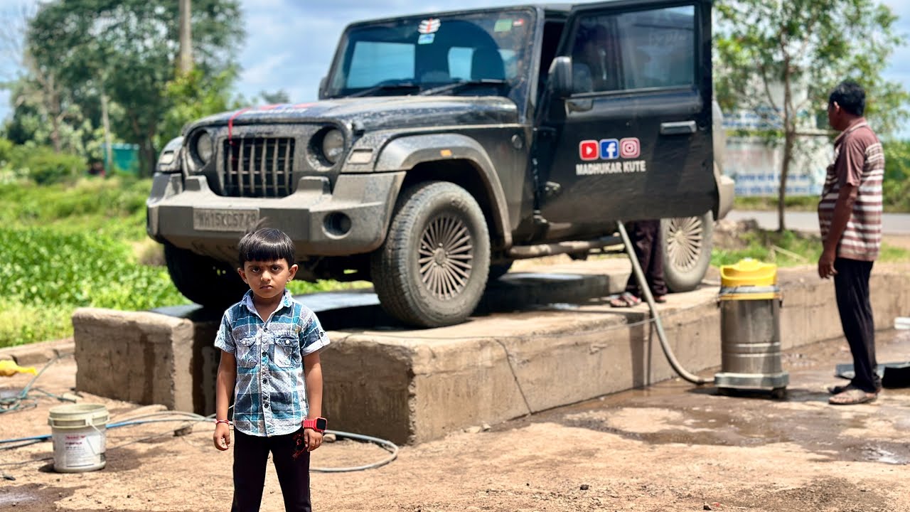 माऊलीची THAR वॉशिंग करून फोम लावून चकाचक केली 🫢