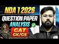 NDA 1 2026 GAT GK/GS Question Paper Analysis | Defence Wallah Academy
