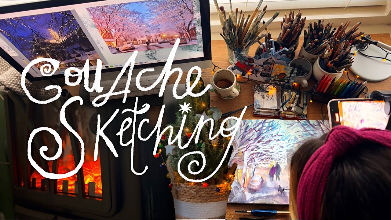 Painting a Gouache Snowy Scene in My Cozy Studio ️ - YouTube