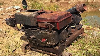 FULL Old Water Pump Using Diesel Engine Restoration // Restored Antique Old Diesel Engine