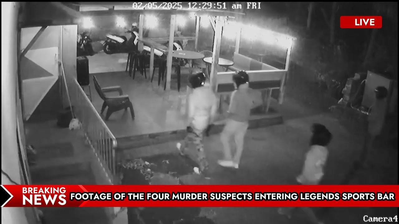 BERMUDA CRIME: FOOTAGE OF THE FOUR MURDER SUSPECTS ENTERING LEGENDS SPORTS BAR MAY 1 2025